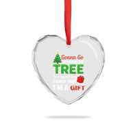 Funny Christmas Heart Crystal Glass Ornament Lay Under The Tree Xmas Family Pajama Gift - Wonder Print Shop