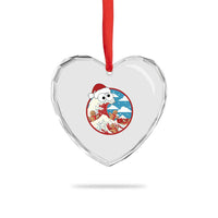 Funny Christmas Heart Crystal Glass Ornament Santa Tsunami Is Eating Ginger Bread Xmas - Wonder Print Shop