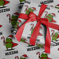 Funny Christmas Huzzah Frog Knight Meme Quote Wrapping Paper Roll - Wonder Print Shop