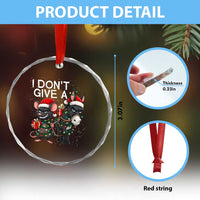 Funny Christmas I Dont Give a Rats Ass Crystal Glass Ornament Donkey And Mouse Xmas Holiday - Wonder Print Shop