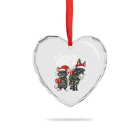 Funny Christmas I Dont Give a Rats Ass Heart Crystal Glass Ornament Donkey And Mouse Xmas Holiday - Wonder Print Shop