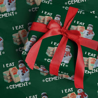 Funny Christmas I Eat Cement Wrapping Paper Roll Snowman Snow Cement Oddly Specific Dank Meme - Wonder Print Shop