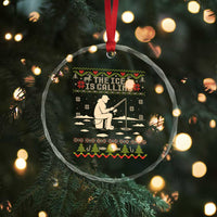 Funny Christmas Ice Fishing Crystal Glass Ornament Merry Fishmas Fish Fishing Ugly Xmas - Wonder Print Shop