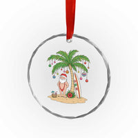 Funny Christmas In July Beach Crystal Glass Ornament Mankini Santa Summer Swimsuit Summer Holiday Vacation Graphic