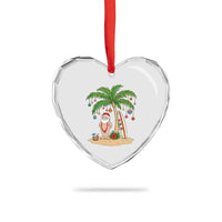 Funny Christmas In July Beach Heart Crystal Glass Ornament Mankini Santa Summer Swimsuit Summer Holiday Vacation Graphic