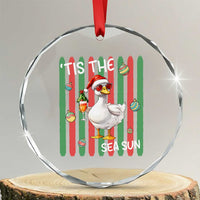 Funny Christmas In July Goose Crystal Glass Ornament Tis The Sea Sun