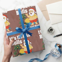 Funny Christmas In July Wrapping Paper Roll Hot As Balls Santa Summer Party - Wonder Print Shop