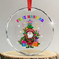 Funny Christmas In Mexico Crystal Glass Ornament Feliz Navidad Sombrero Santa Xmas Tree - Wonder Print Shop