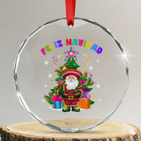 Funny Christmas In Mexico Crystal Glass Ornament Feliz Navidad Sombrero Santa Xmas Tree TS11