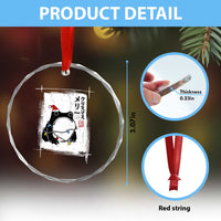 Funny Christmas Japanese Crystal Glass Ornament Santa Frog Ukiyoe Art TS11
