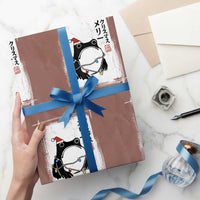Funny Christmas Japanese Wrapping Paper Roll Santa Frog Ukiyoe Art - Wonder Print Shop