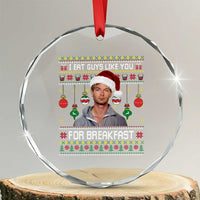Funny Christmas Jeffrey Dahmer Crystal Glass Ornament I Eat Guys Like You For Breakfast Serial Killer - Wonder Print Shop