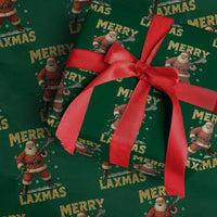 Funny Christmas Lacrosse Wrapping Paper Roll Merry Laxmas Santa Lax Player - Wonder Print Shop