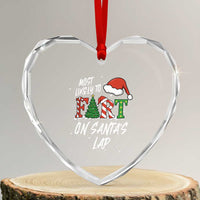 Funny Christmas Matching Family Heart Crystal Glass Ornament Most Likely To Fart On Santa Lap - Wonder Print Shop