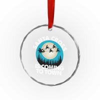 Funny Christmas Motocross Crystal Glass Ornament Santa Cross Is Coming To Town Sport - Wonder Print Shop