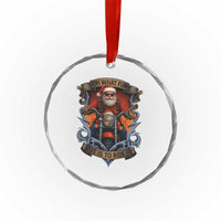 Funny Christmas Motorcycle Santa Crystal Glass Ornament Oh What Fun It Is To Ride Xmas Biker - Wonder Print Shop