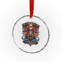 Funny Christmas Motorcycle Santa Crystal Glass Ornament Sons Of Santa North Pole Xmas Biker TS11