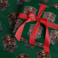 Funny Christmas Motorcycle Santa Wrapping Paper Roll Sons Of Santa North Pole Xmas Biker - Wonder Print Shop
