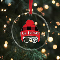 Funny Christmas Movie Crystal Glass Ornament Oh Fudge Buffalo Plaid Printed Graphic Beanie Cap TS11