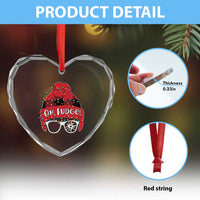 Funny Christmas Movie Heart Crystal Glass Ornament Oh Fudge Buffalo Plaid Printed Graphic Beanie Cap Xmas Light - Wonder Print Shop