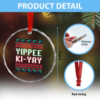 Funny Christmas Nakatomi Plaza Yipee Ki-Yay Crystal Glass Ornament TS09