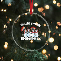 Funny Christmas Native American Crystal Glass Ornament Chillin' With My Snowmies Snowman Tribes TS11