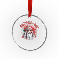 Funny Christmas Native American Crystal Glass Ornament Ho Ho Lay War Bonnet Santa Indian Tribes TS11