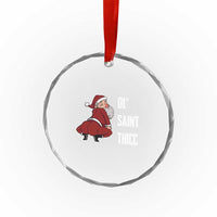 Funny Christmas Naughty Santa Crystal Glass Ornament Ol' Saint Thicc Kiss My Ass TS11