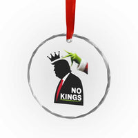 Funny Christmas No Kings in America Crystal Glass Ornament - Wonder Print Shop