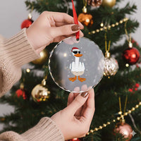 Funny Christmas Offensive Rude Duck Crystal Glass Ornament I Dont Give A Duck Middle Finger Xmas - Wonder Print Shop