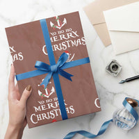 Funny Christmas Pirate Wrapping Paper Roll Yo Ho Ho Merry Christmas Anchor Santa Skull - Wonder Print Shop