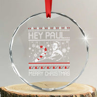 Funny Christmas Psycho Crystal Glass Ornament Hey Paul Merry Christmas Serrial Killer Movie - Wonder Print Shop