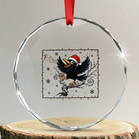 Funny Christmas Raven Lovers Crystal Glass Ornament F Caw F Joke Gift TS12