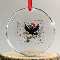 Funny Christmas Raven Lovers Crystal Glass Ornament F Caw F Joke Gift - Wonder Print Shop