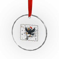 Funny Christmas Raven Lovers Crystal Glass Ornament F Caw F Joke Gift TS12