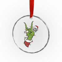 Funny Christmas Rock Crystal Glass Ornament Rock Green Hand Style Xmas TS14