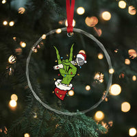 Funny Christmas Rock Crystal Glass Ornament Rock Green Hand Style Xmas TS14