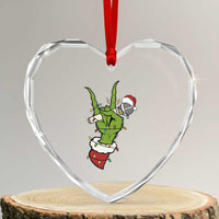 Funny Christmas Rock Heart Crystal Glass Ornament Rock Green Hand Style Xmas - Wonder Print Shop