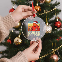 Funny Christmas Rpg Gamer Crystal Glass Ornament Guess l Will Die Retro Dice Santa Hat - Wonder Print Shop