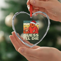Funny Christmas Rpg Gamer Heart Crystal Glass Ornament Guess l Will Die Retro Dice Santa Hat - Wonder Print Shop
