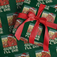 Funny Christmas Rpg Gamer Wrapping Paper Roll Guess l Will Die Retro Dice Santa Hat - Wonder Print Shop