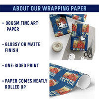 Funny Christmas Rpg Gamer Wrapping Paper Roll Guess l Will Die Retro Dice Santa Hat - Wonder Print Shop