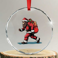 Funny Christmas Santa Bigfoot Crystal Glass Ornament Xmas Sasquatch TS11