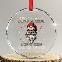 Funny Christmas Santa Doctor Medical Crystal Glass Ornament I See You When You're Sleeping I Know When You're Awake TS11