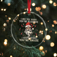 Funny Christmas Santa Doctor Medical Crystal Glass Ornament I See You When You're Sleeping I Know When You're Awake TS11