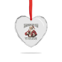 Funny Christmas Santa Heart Crystal Glass Ornament Nothing For You Whore Dirty Xmas Jokes - Wonder Print Shop