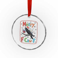 Funny Christmas Santa Raven Crystal Glass Ornament Merry F Caw F Joke Gift TS12