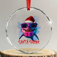 Funny Christmas Santa Shark Xmas Gift Crystal Glass Ornament TS12