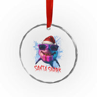 Funny Christmas Santa Shark Xmas Gift Crystal Glass Ornament TS12