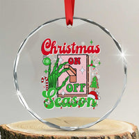 Funny Christmas Season Crystal Glass Ornament Switch Red And Green Skeleton Hand TS11